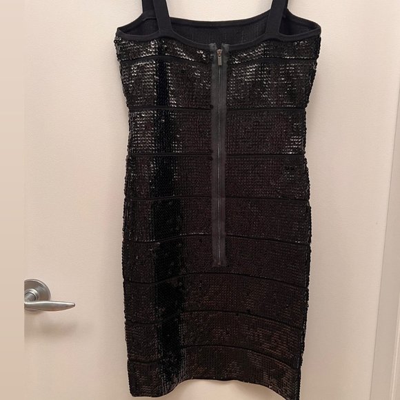 BCBG MAXAZRIA Nadine Sequin BLACK Cocktail Dress - Picture 5 of 5
